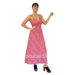Βαμβακερό φόρεμα μακρύ με τιράντα